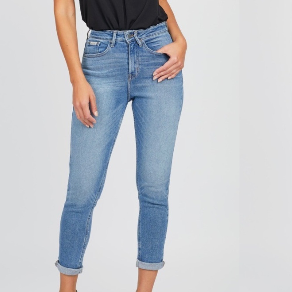 Calvin Klein Medium Wash High-Rise Mom Jean